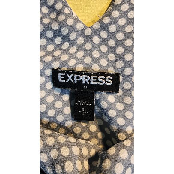 Express Sleeveless Strappy Top Grey Polka Dots Size S - Picture 3 of 5